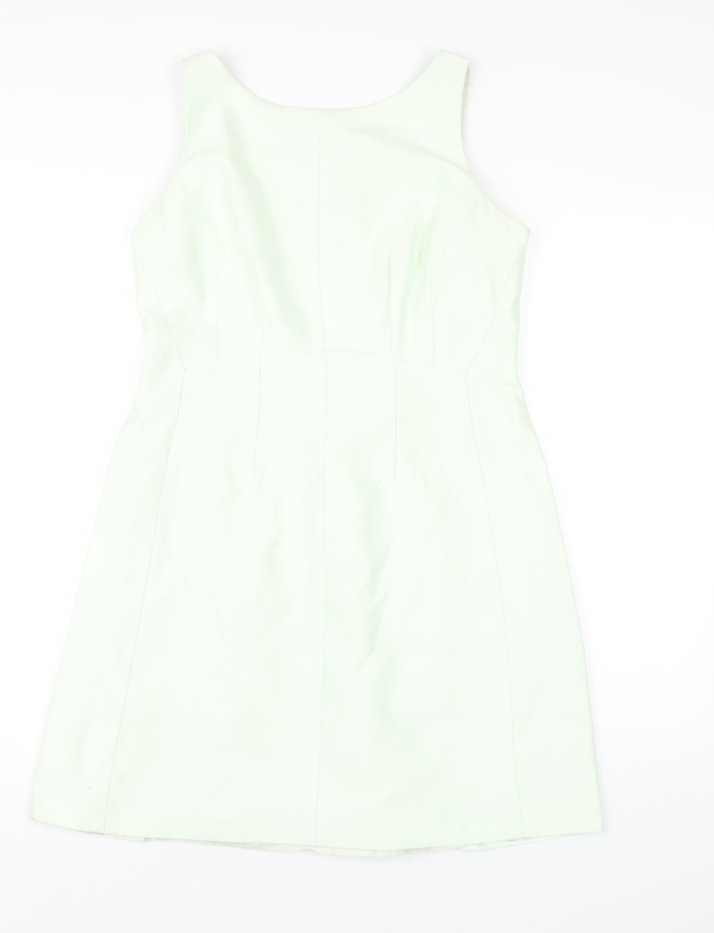 Coast Womens Green Polyester A-Line Size 12 Round Neck Zip