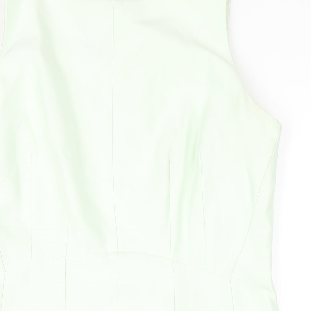 Coast Womens Green Polyester A-Line Size 12 Round Neck Zip