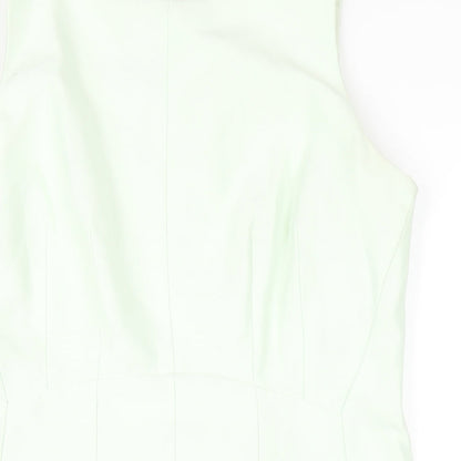 Coast Womens Green Polyester A-Line Size 12 Round Neck Zip