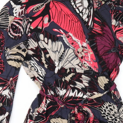 French Connection Womens Multicoloured Geometric Viscose A-Line Size 10 V-Neck Pullover