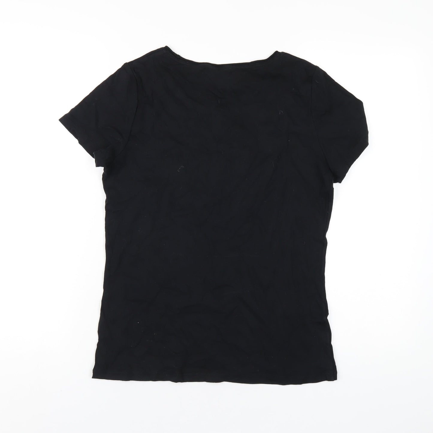Womens UK Size 14 Marks and Spencer Black Basic T-Shirt