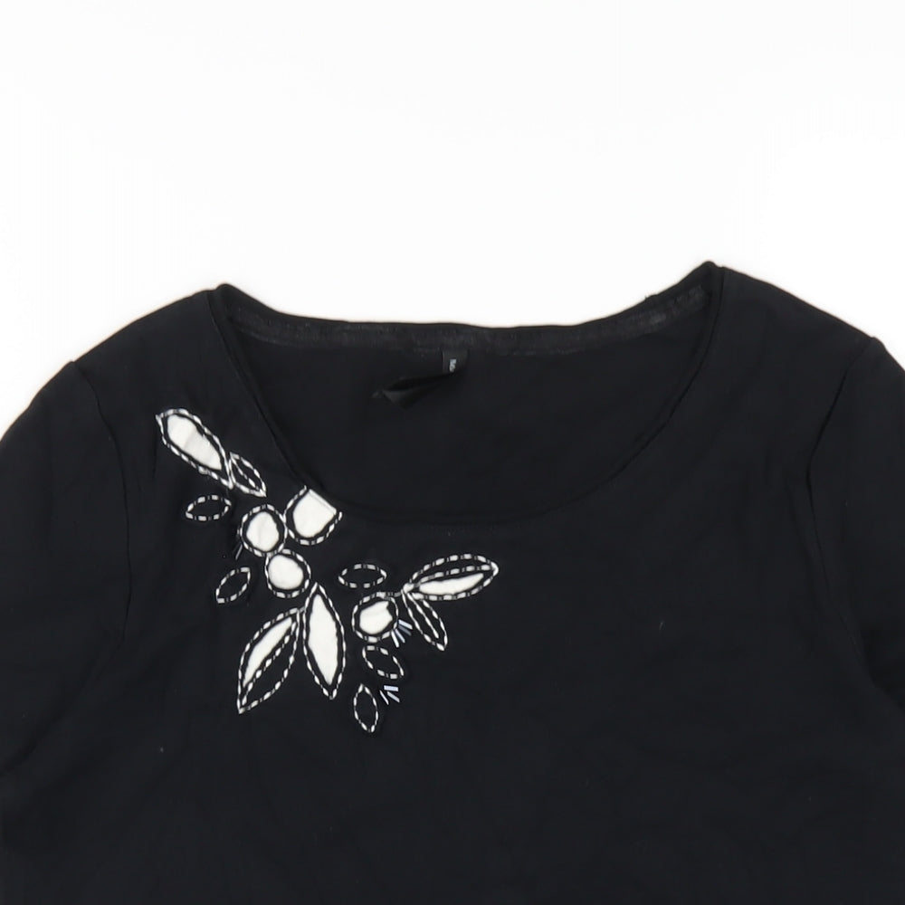 Womens UK Size 14 Marks and Spencer Black Basic T-Shirt