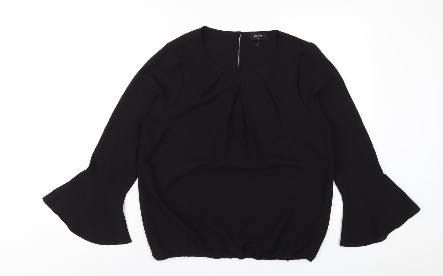 Womens UK Size 10 Klass Black Basic T-Shirt