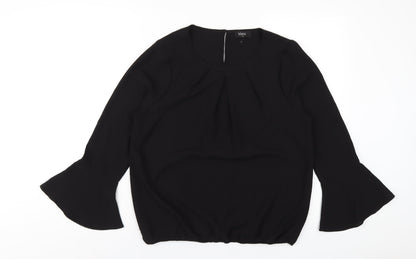 Womens UK Size 10 Klass Black Basic T-Shirt