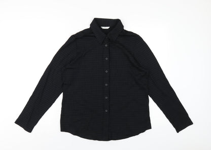 Womens UK Size 16 Marks and Spencer Black Basic Button-Up