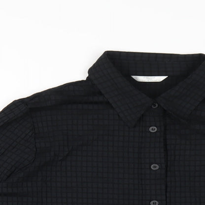 Womens UK Size 16 Marks and Spencer Black Basic Button-Up