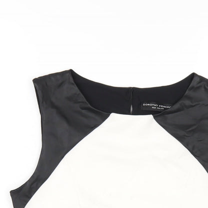 Dorothy Perkins Womens White Polyester Basic T-Shirt Size 16 Round Neck