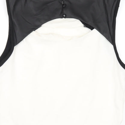 Dorothy Perkins Womens White Polyester Basic T-Shirt Size 16 Round Neck
