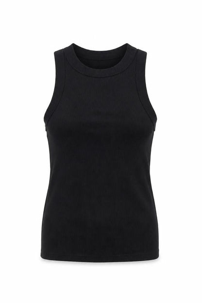 Boohoo Womens Black Polyester Basic Tank Size 12 Round Neck