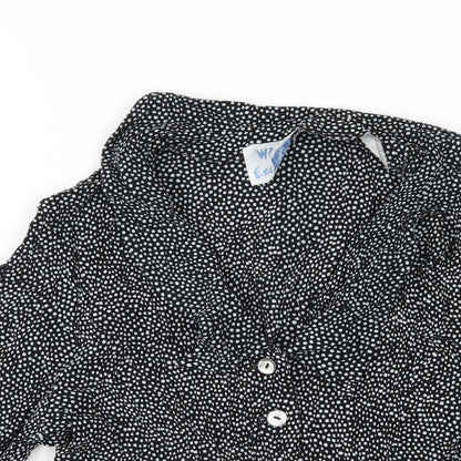 Womens UK Size 14 Wallis Black Basic Button-Up
