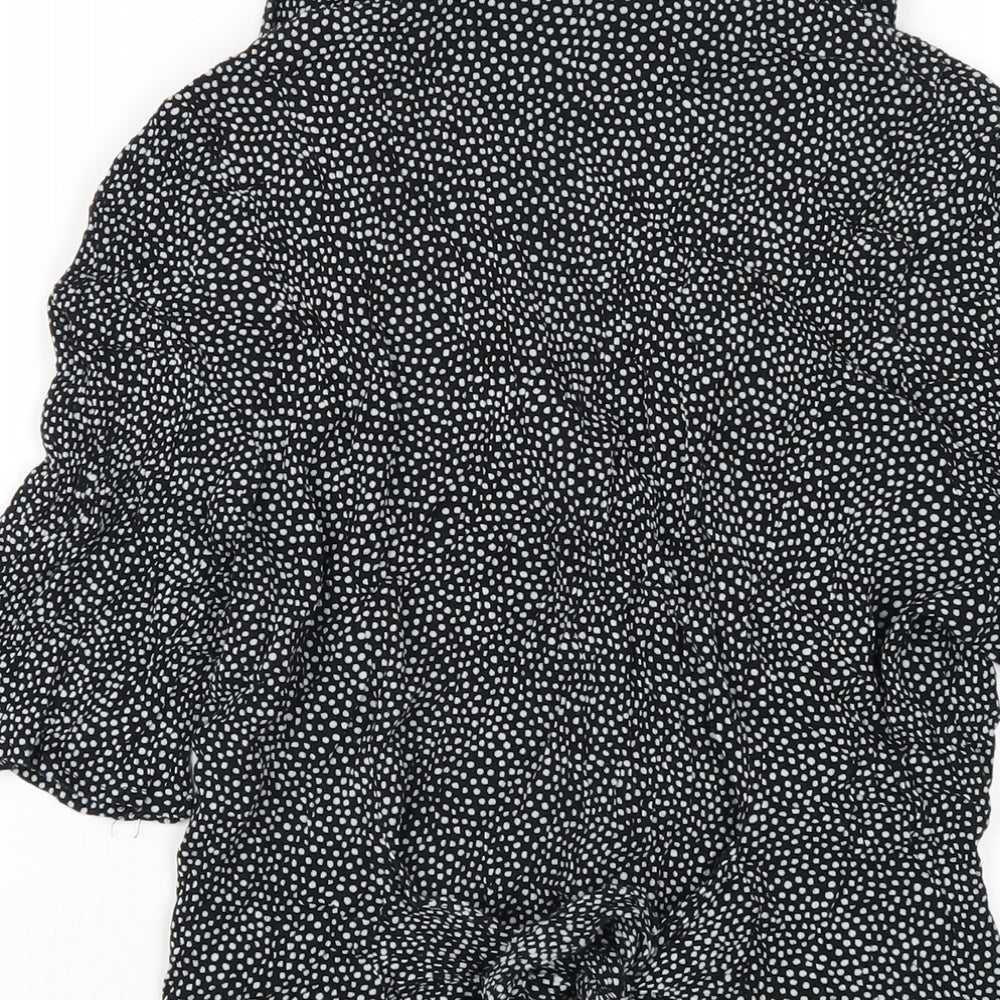Womens UK Size 14 Wallis Black Basic Button-Up