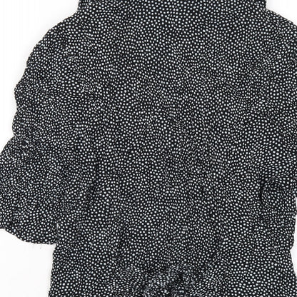 Womens UK Size 14 Wallis Black Basic Button-Up