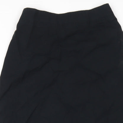 New Look Womens Black Cotton A-Line Skirt Size 8