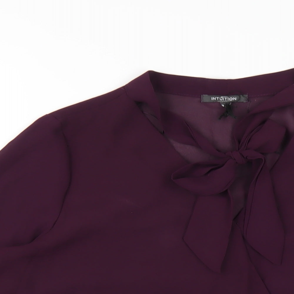 Womens UK Size 12 Intuition Purple Basic Blouse