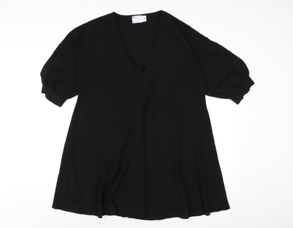 ASOS Womens Black Polyester A-Line Size 6 V-Neck Pullover