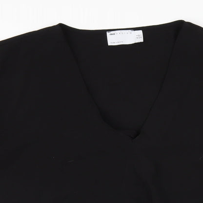 ASOS Womens Black Polyester A-Line Size 6 V-Neck Pullover