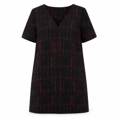 Fenn Wright Manson Womens Black Geometric Polyester A-Line Size 18 Round Neck Zip