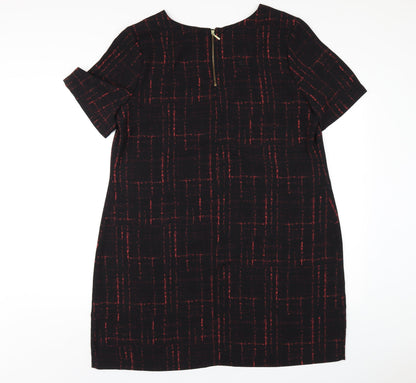 Fenn Wright Manson Womens Black Geometric Polyester A-Line Size 18 Round Neck Zip