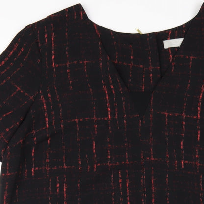 Fenn Wright Manson Womens Black Geometric Polyester A-Line Size 18 Round Neck Zip