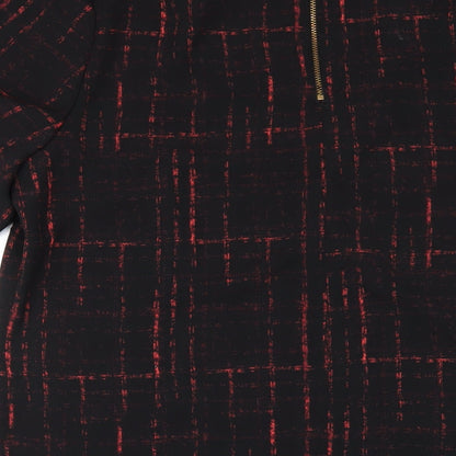 Fenn Wright Manson Womens Black Geometric Polyester A-Line Size 18 Round Neck Zip