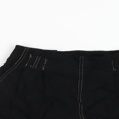 Miss Selfridge Womens Black Vinyl Basic Shorts Size 8 Regular Zip