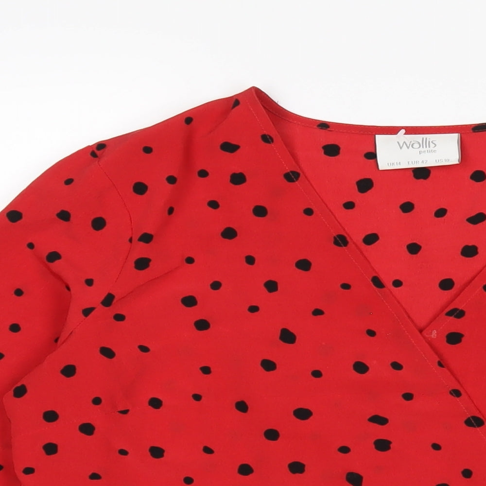 Womens UK Size 14 Wallis Red Basic T-Shirt