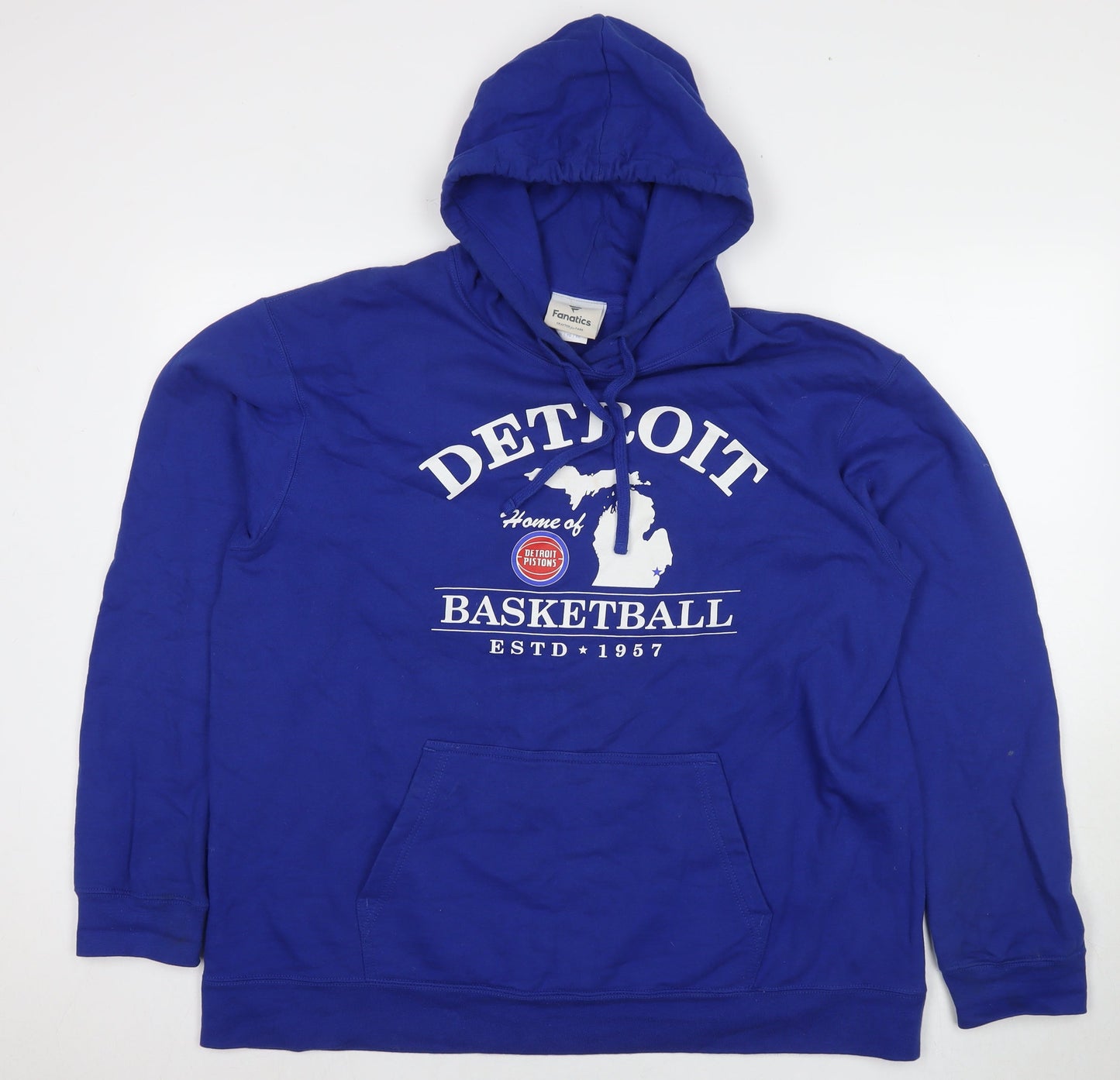 Fanatics Womens Blue Cotton Pullover Hoodie Size L Pullover - Detroit Basketball 1957