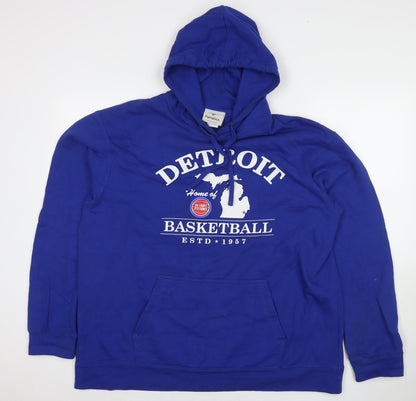 Fanatics Womens Blue Cotton Pullover Hoodie Size L Pullover - Detroit Basketball 1957