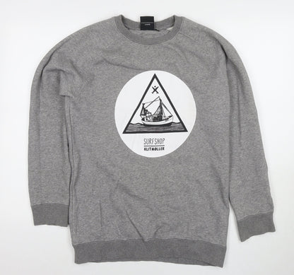 West Wind Mens Grey Cotton Pullover Hoodie Size S - Surf Shop