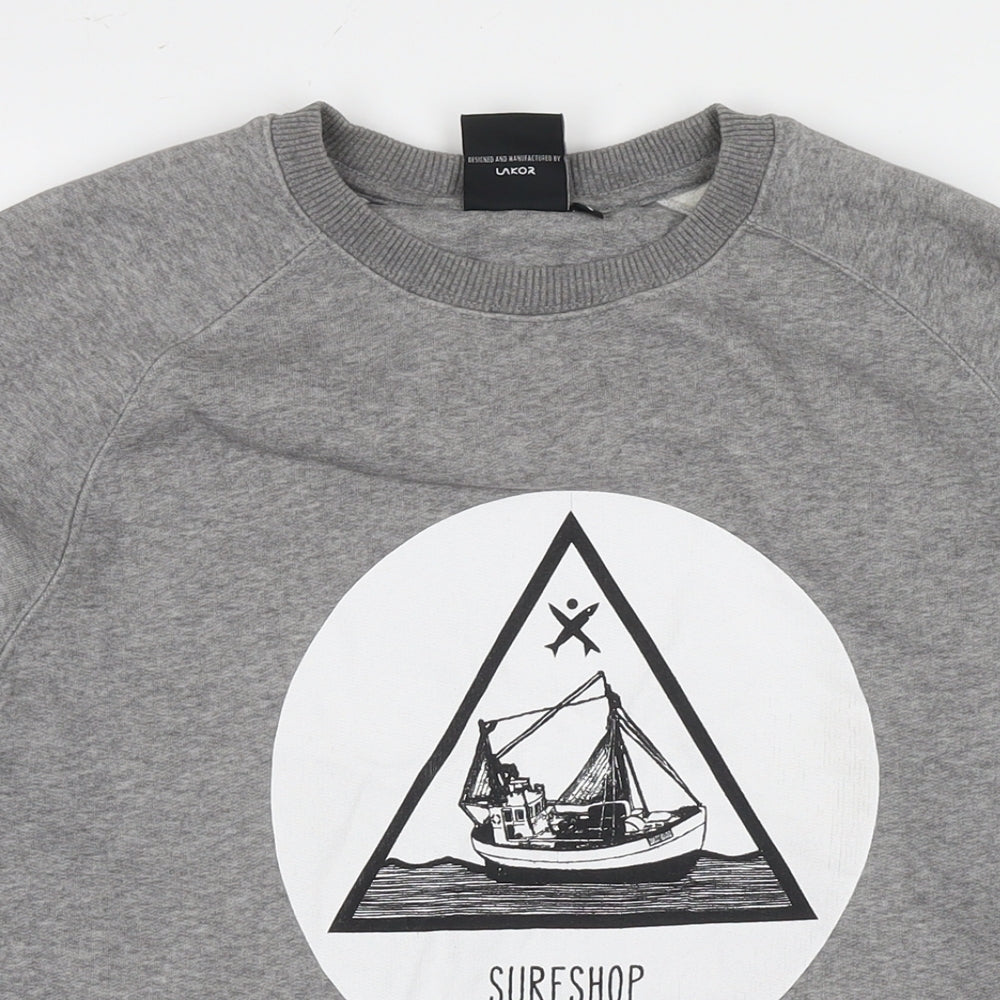 West Wind Mens Grey Cotton Pullover Hoodie Size S - Surf Shop