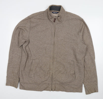 Mens UK Size L Lands' End Brown Full Zip Sweatshirt
