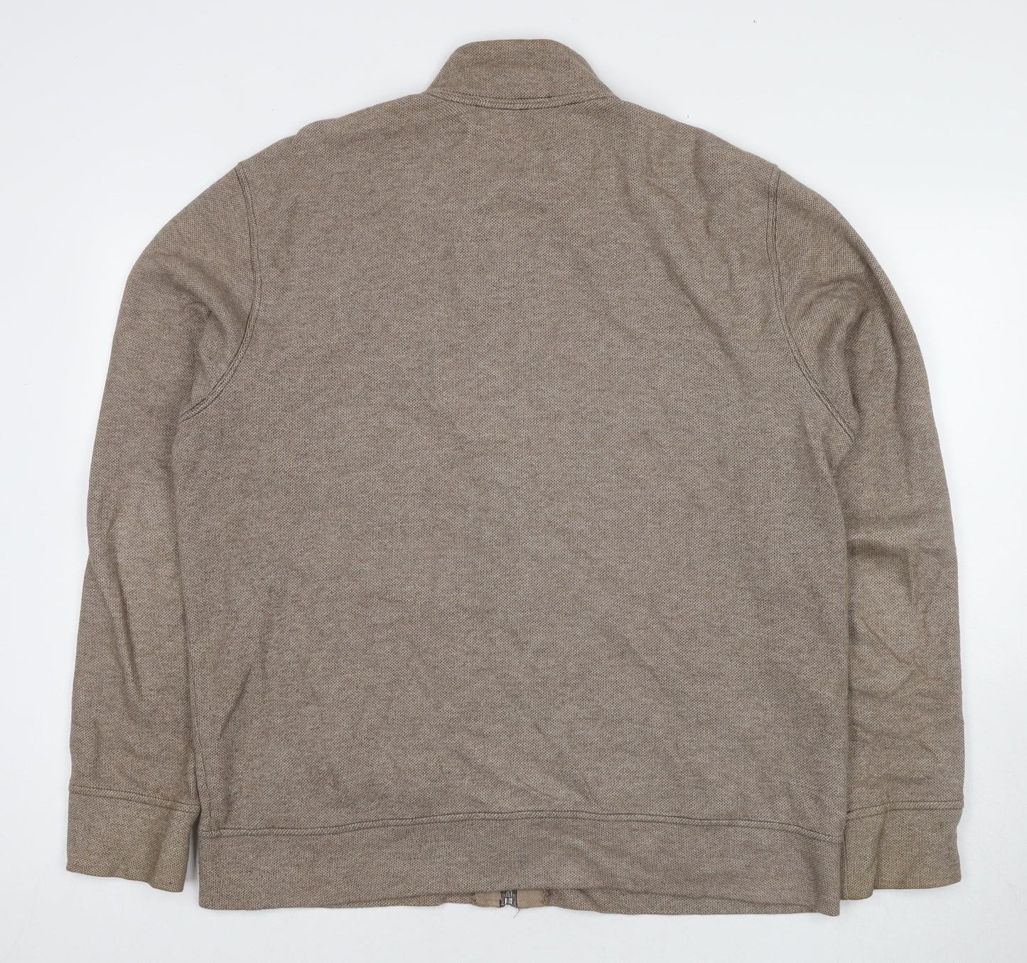 Mens UK Size L Lands' End Brown Full Zip Sweatshirt