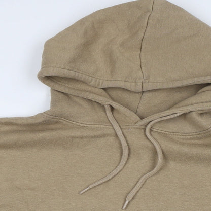 PRETTYLITTLETHING Womens Brown Cotton Pullover Hoodie Size 3XL Pullover - Logo