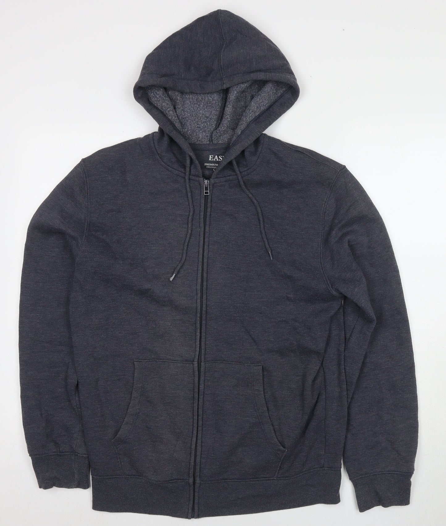 Mens UK Size M Easy Blue Full Zip Hoodie