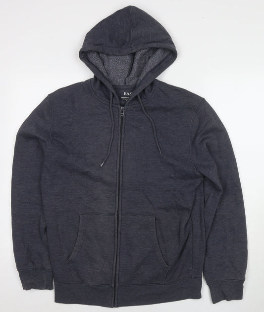 Mens UK Size M Easy Blue Full Zip Hoodie