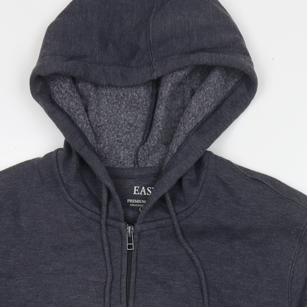 Mens UK Size M Easy Blue Full Zip Hoodie