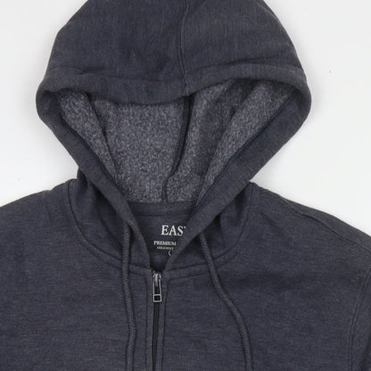 Mens UK Size M Easy Blue Full Zip Hoodie