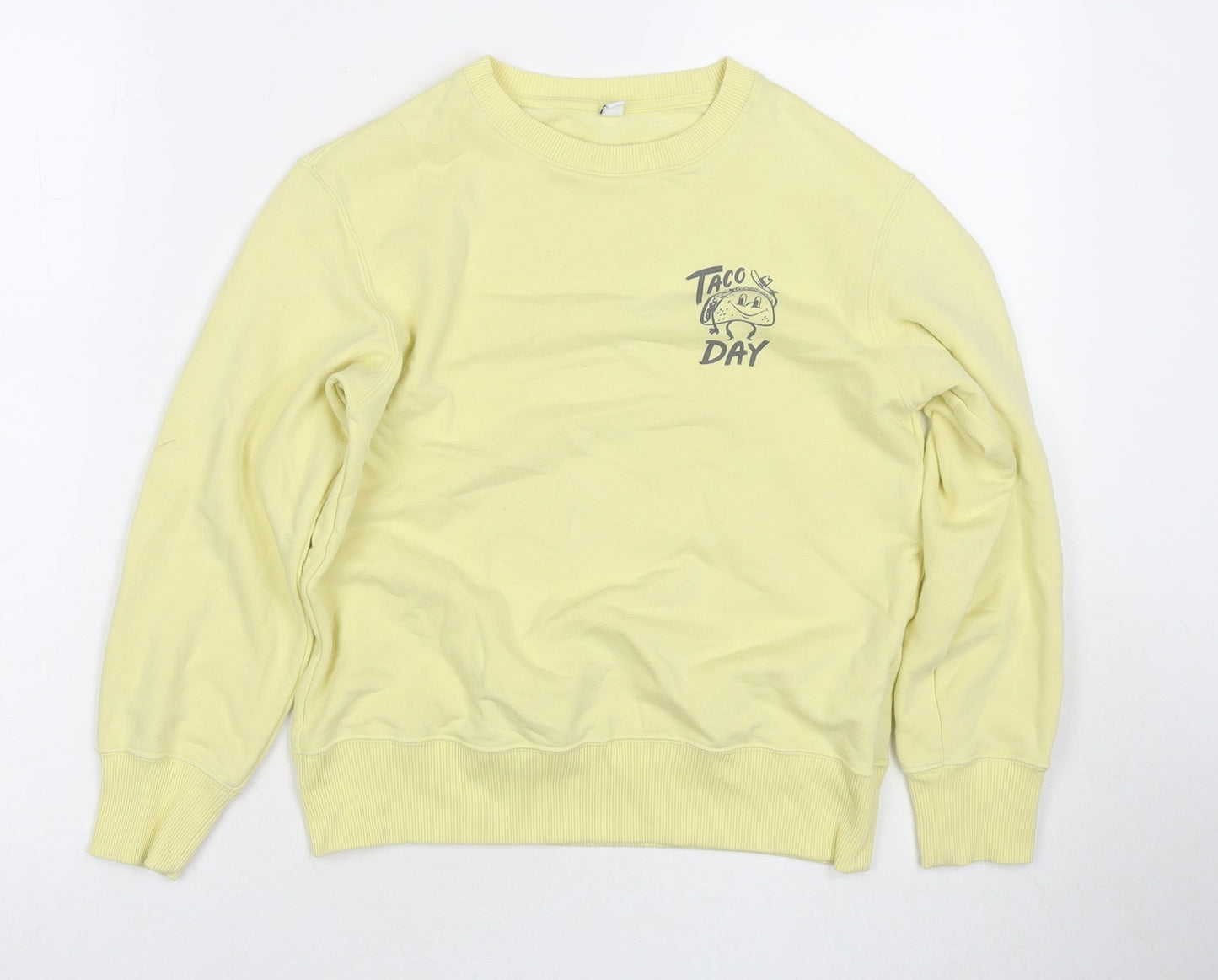 Uniqlo Boys Yellow Cotton Pullover Sweatshirt Size 9-10 Years Pullover - Taco Day