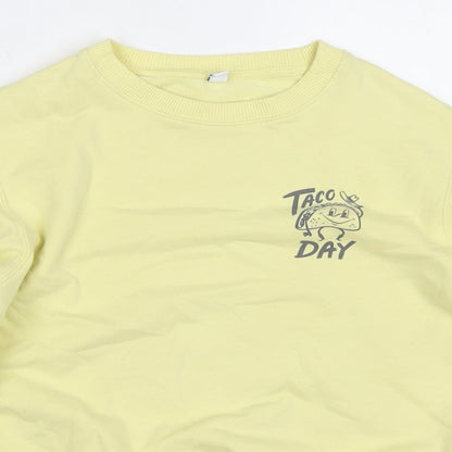 Uniqlo Boys Yellow Cotton Pullover Sweatshirt Size 9-10 Years Pullover - Taco Day