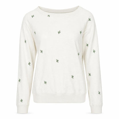 Marks & Spencer Womens White Geometric Cotton Pullover Sweatshirt Size 6 Pullover