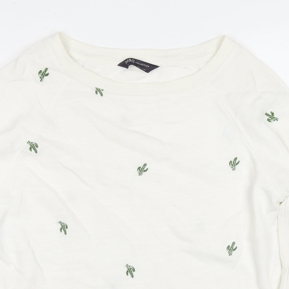 Womens UK Size 6 Marks and Spencer White Pullover Sweatshirt