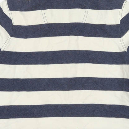 Maine Womens Blue Striped Cotton Pullover Sweatshirt Size 12 Pullover