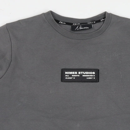 Mens UK Size M Nimes Grey Pullover Sweatshirt