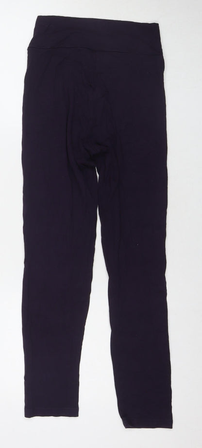 Wallis Womens Purple Viscose Pedal Pusher Leggings Size L L26 in Regular Pullover