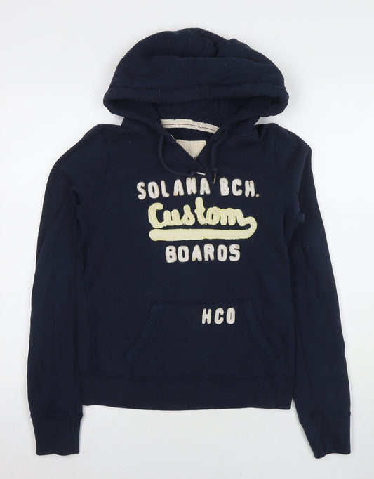 Hollister Womens Blue Cotton Pullover Hoodie Size M Pullover