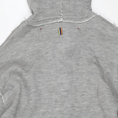 Egan Mens Grey Acrylic Cardigan Hoodie Size XL