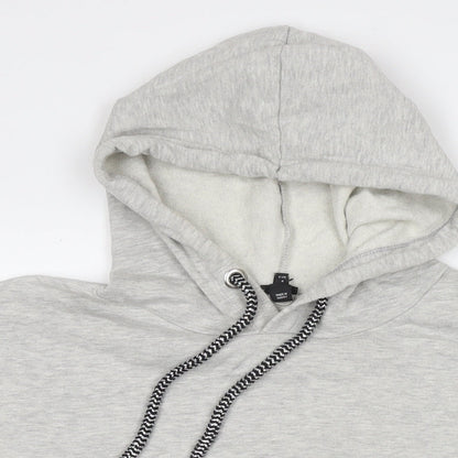 River Island Womens Grey Cotton Pullover Hoodie Size L Pullover - Jeweled Detail