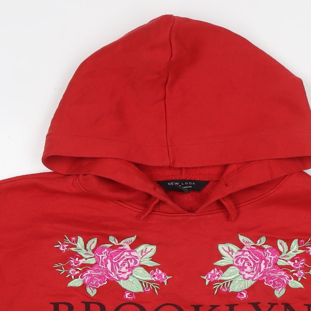 New Look Girls Red Cotton Pullover Sweatshirt Size 14-15 Years Pullover - Brooklyn