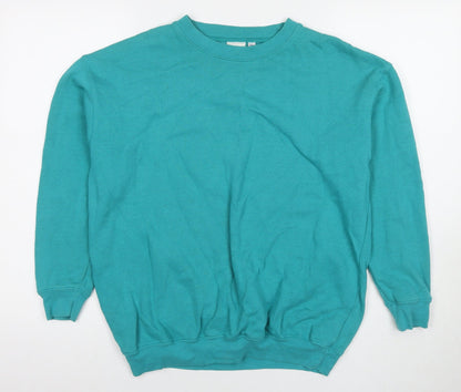 Damart Womens Blue Cotton Pullover Sweatshirt Size 12 Pullover - Size 12-14