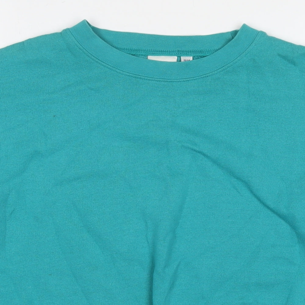 Damart Womens Blue Cotton Pullover Sweatshirt Size 12 Pullover - Size 12-14